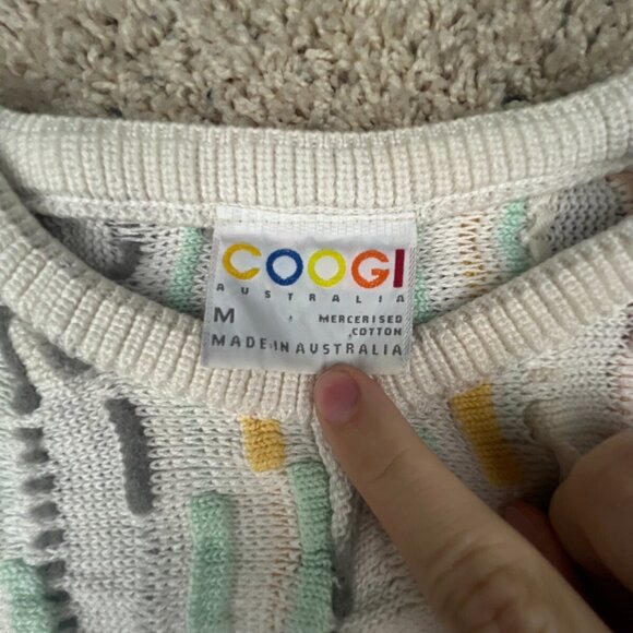 COOGI Australia Medium Cotton Sweater 3D Intricate Knit Pullover Crew Neck Adult - Picture 7 of 16